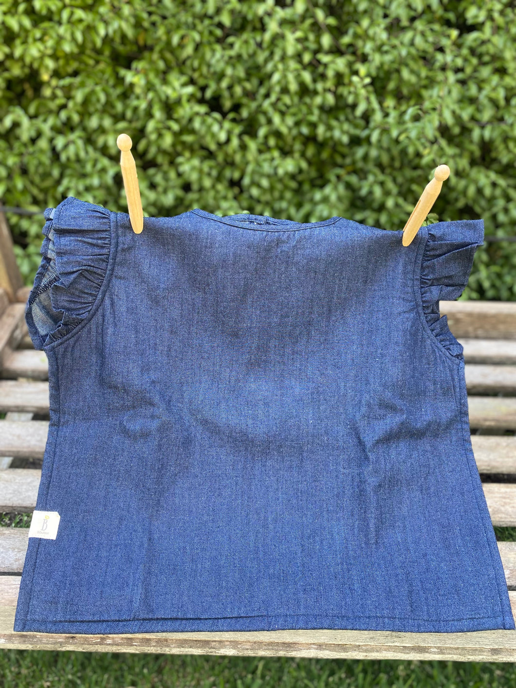 Denim Shirt Bib - with Frill Made In Australia