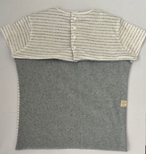 T Shirt Bib - White & Grey Striped size small Made in Australia