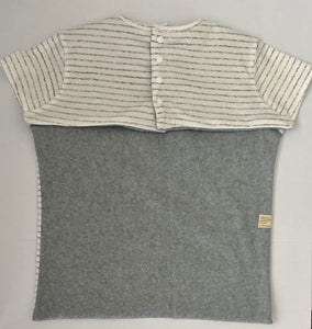 T Shirt Bib - White & Grey Striped size small Made in Australia