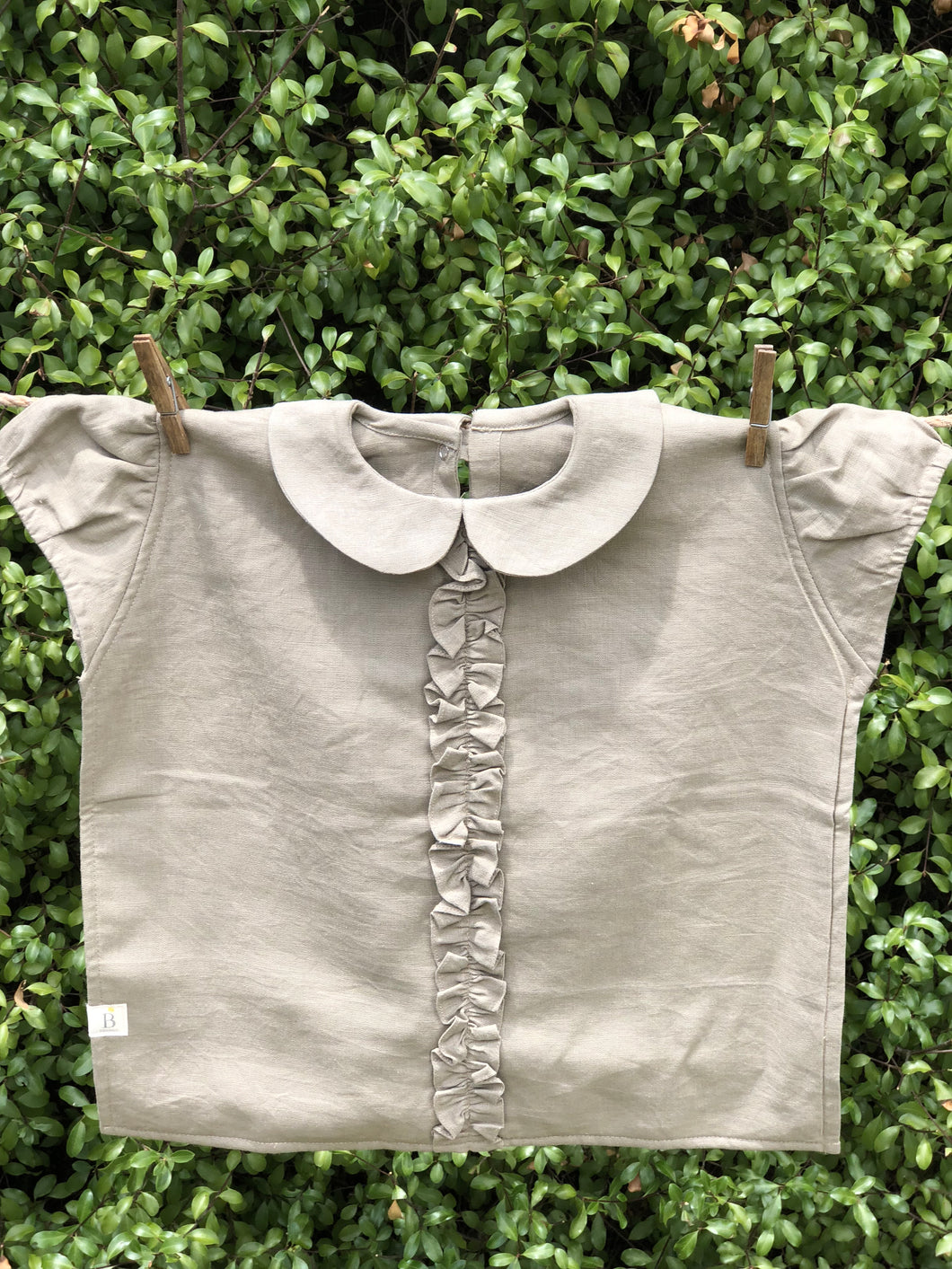 Linen Shirt Bib - with Frill