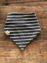 Neck Bib - White & Grey Stripe